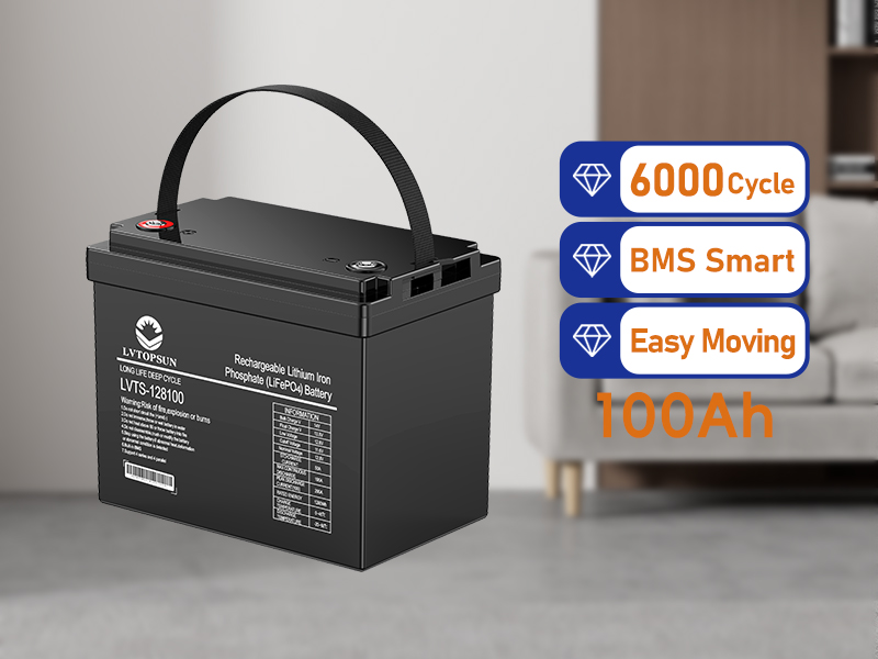 LVTOPSUN 12.8V 100AH Lithium Lifepo4 Battery